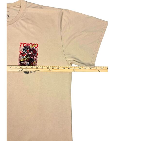 Tokyo 2 Monkeys Men's Shirt Graphic Tee Sz 3XL Beige‎ Japan Dragon Gothic Retro - Picture 7 of 8